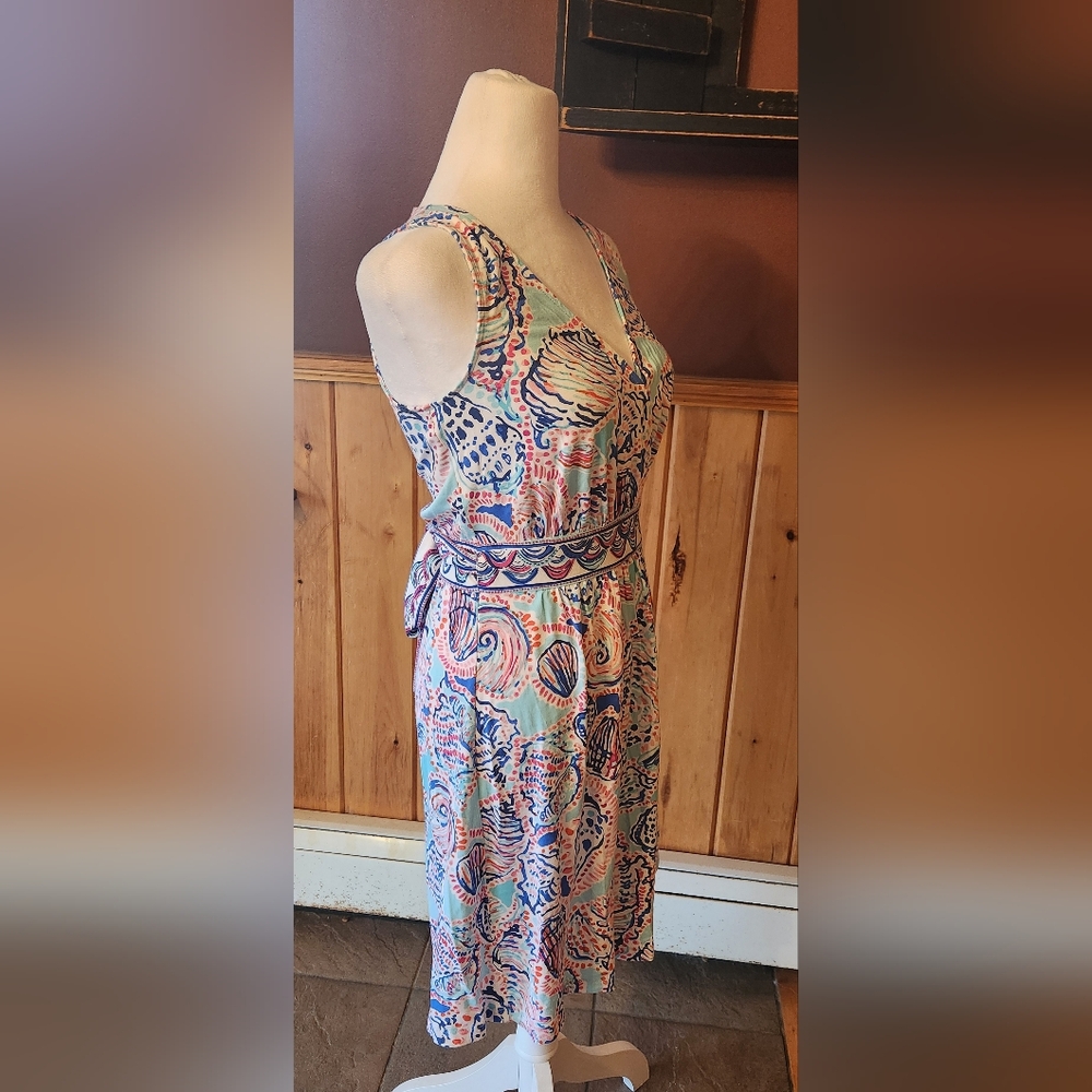 Lilly Pulitzer Belina Wrap Dress Shell Me About It Pink and Blue Size XXS - Picture 5 of 11